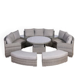 Winchester Aluminium Range Large Round Set with Rising Table in Grey