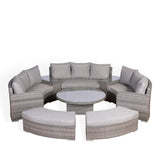 Winchester Aluminium Range Large Round Set with Rising Table in Grey