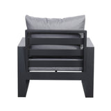 Halo Range Single Arm Chair - Charcoal Aluminium Frame with Grey cushions