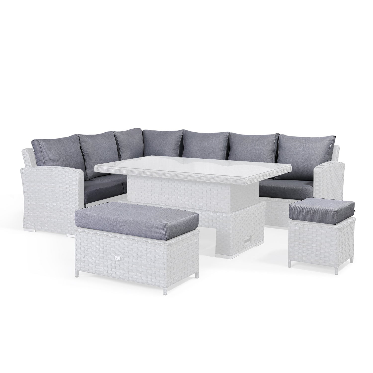 Replacement Cushion Covers in Grey for Victoria High Back Large MODULAR Corner Sofa Set ONLY