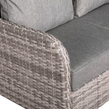 Rattan Park Sicily Aluminium Left Hand Corner Set with Rising Table in Grey Weave