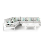 BRAND NEW Halo Range Modular Hand Corner Sofa Set in white Aluminium Frame with light grey cushions(AL07)