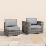 Cambridge Range Arm Chair and Armless  in stone Browne Grey weave