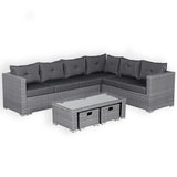 Carlow Range Large Modular Corner Sofa Set with Coffee Table in Slate Grey Weave