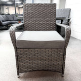 Victoria Range Round Dining Set Table with 6 Chairs in Slate Grey Weave(#508)