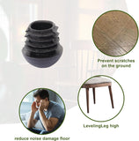 RattanPark 24PCS Round Plastic Inner Plugs Half Spherical Domed End Covers, Chair Leg Caps,Floor Protectors, Plastic Feet for Garden Furniture, Plug Protectors for Chairs Table Legs