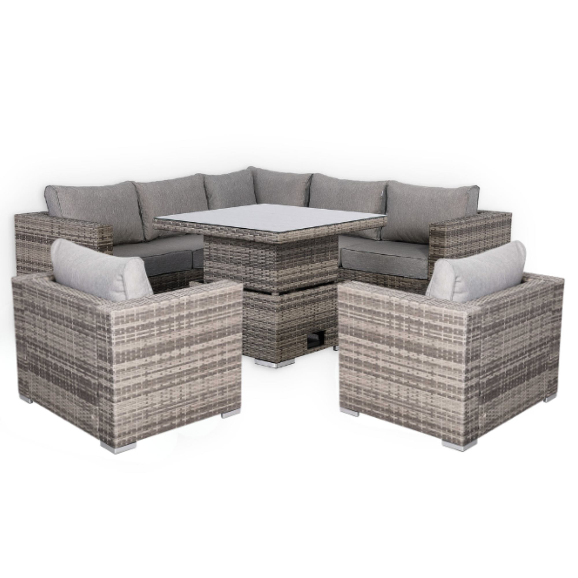 Cambridge Rattan Rising Table Rattan Park Cambridge Campact Corner Sofa Set with Rising Table in ...