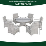 Cambridge Round Dining Table with 6 Chairs in Grey Weave (#408)