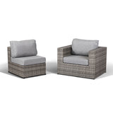 Cambridge Range Arm Chair and Armless  in stone Browne Grey weave