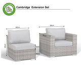 Cambridge Range Arm Chair and Armless  in stone Browne Grey weave