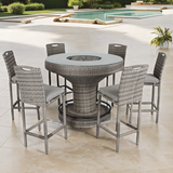 Cambridge Aluminium Round Bar Set with Ice Bucket in Stone Browne Grey Weave