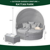 Pre Order...Victoria Range Daybed with Canopy in Slate Grey Weave and Grey Cushions(#515)