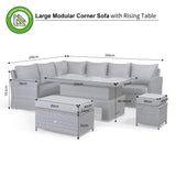 Replacement Cushion Covers in Grey for Victoria High Back Large MODULAR Corner Sofa Set ONLY