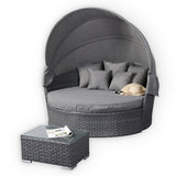 Pre Order...Victoria Range Daybed with Canopy in Slate Grey Weave and Grey Cushions(#515)