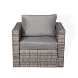 Roma Range Single Arm Chair in grey weave and grey cushions