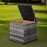 Paris Range Square Storage Box  in Grey Rattan Weave