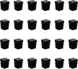 Rattan park 24PCS Square Tube Insert Plugs Pipe Plastic End Caps Ribbed Tube Anti-Slip Mat Square Tube Caps Inner Plugs Insert Plugs Pipe for Chairs Desks Tables Beds
