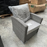 FB653...Winchester Range Single Arm Chair in Large Grey Weave and Grey Cushions