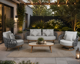Pre Order_Luna Range White & Anthracite Rope Sofa Set | Premium Outdoor Lounge Furniture