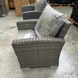 FB653...Winchester Range Single Arm Chair in Large Grey Weave and Grey Cushions