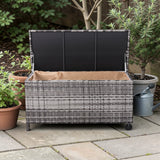 Paris Range Large Storage Box  in Grey Rattan Weave