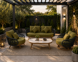 Pre Order_Luna Range Olive Green & Anthracite Rope Sofa Set | Premium Outdoor Lounge Furniture