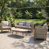 Pre Order_Orion Range Natural Rope & Wood-Effect Aluminium Sofa Set | Premium Outdoor Lounge Furniture