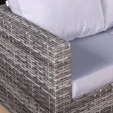 Colette Range Left Hand Corner Sofa with Rising Table in Medium Grey Weave
