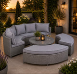 Sicily Aluminium Large Sofa Daybed/ Dining Set in Grey Mixed Weave(#918)