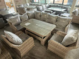 FB689 | Sicily Elite Left Hand Corner Set with Rising Table and Two Chairs in Grey Weave