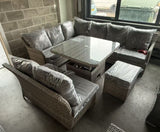 FB690 | Sicily Elite Left Hand Corner Set with Rising Table  in Grey Weave