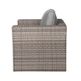 Roma Range Single Arm Chair in grey weave and grey cushions