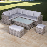 Bali Range LHF Corner Sofa Set with Coffee Table in Grey Weave