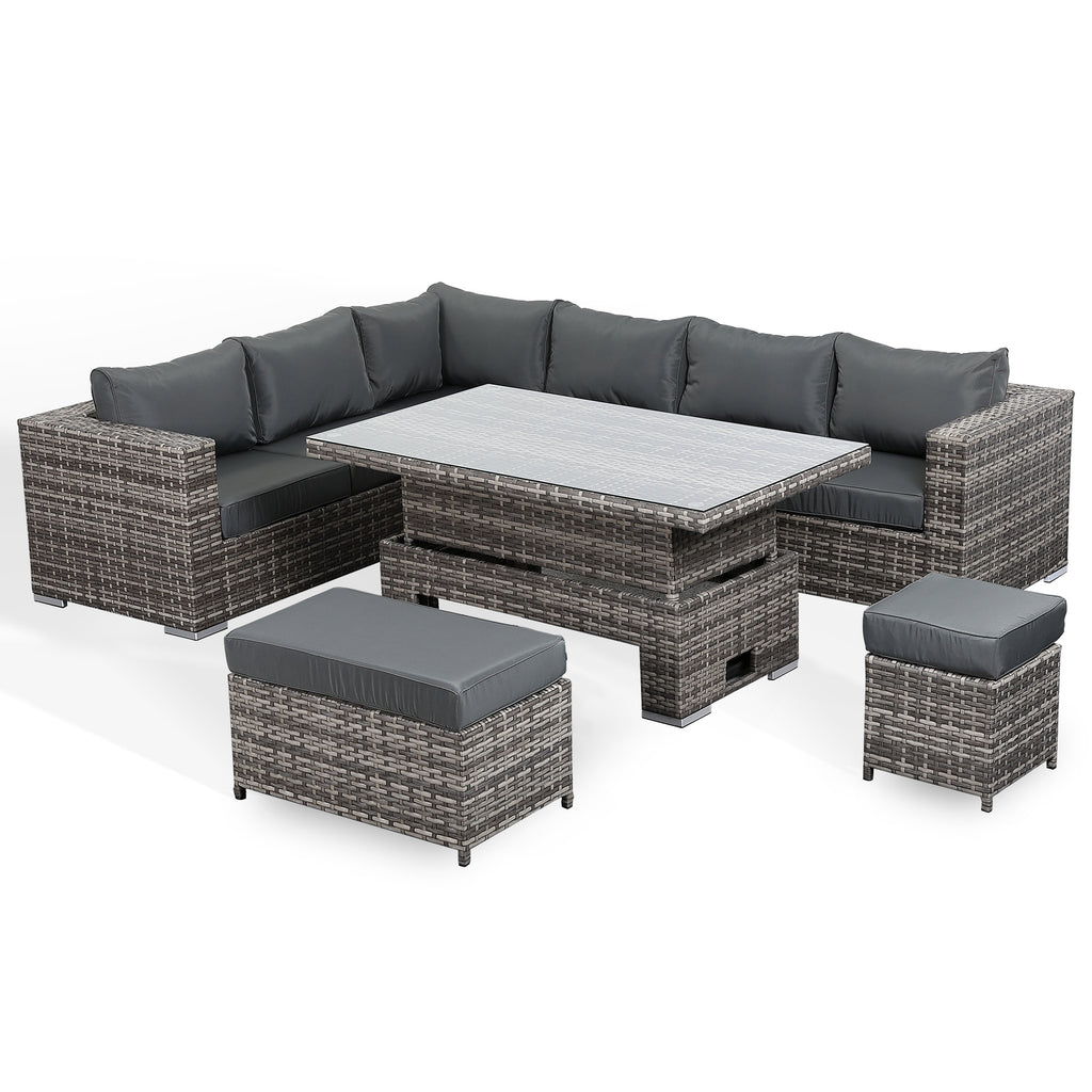 Rattan Park Colette Range Aluminium Frame Modular Corner Sofa with Ris ...