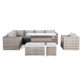 Cambridge Modular Corner Sofa Set With Rising Table and Arm Chair in Grey Set up left or right handed