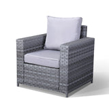 Aster Range Single Arm Chair In Grey Weave-FREE Rain Cover