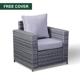 Aster Range Single Arm Chair In Grey Weave-FREE Rain Cover