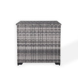 Paris Range Square Storage Box  in Grey Rattan Weave