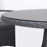 Pre Order.....Victoria Range Round Dining Set Table with 6 Chairs in Slate Grey Weave(#508)