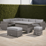 Cambridge Modular Corner Sofa Set With Rising Table in Grey Set up left or right handed