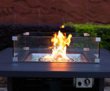 Rattanpark Aluminium Square Gas Fire Pit Table in Charcoal (FP-01)
