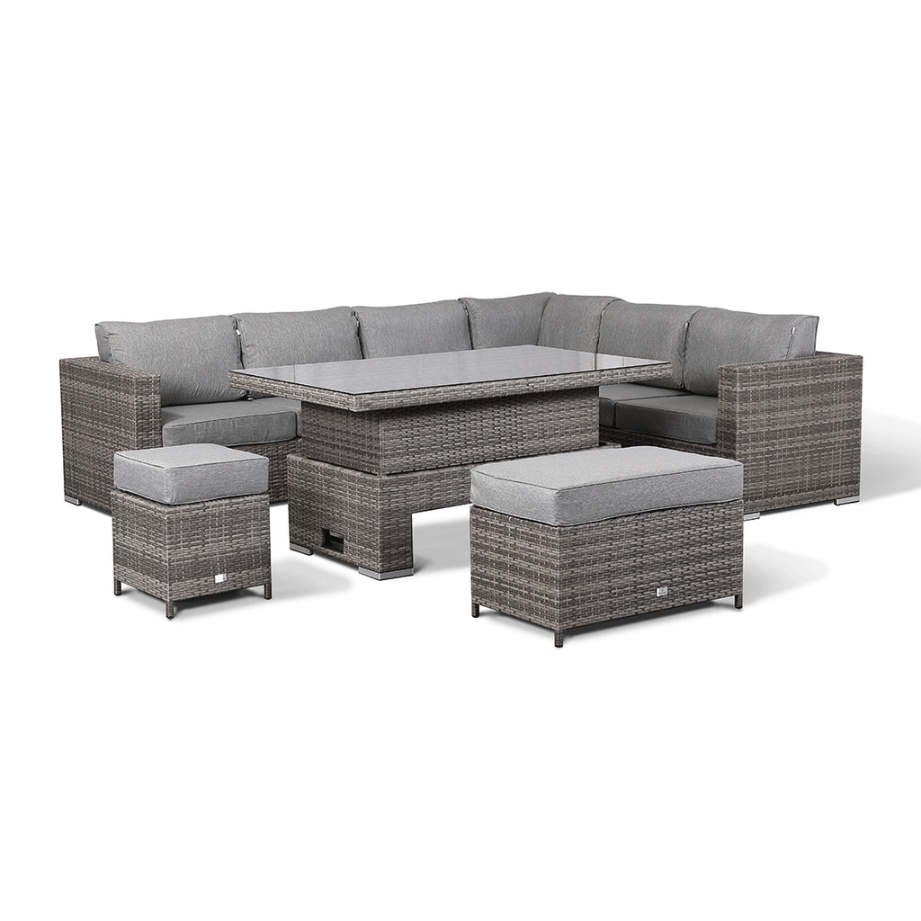 Cambridge Modular Corner With Rising Table in Stone Browne Grey weave ...