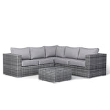 Rose Aluminium Corner in Grey weave and Grey Cushions (#105)