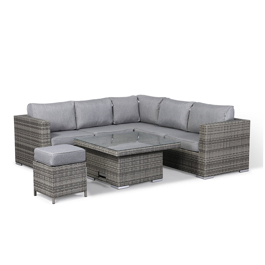 Rattan park garden furniture Cambridge Square Corner Sofa Set with ...