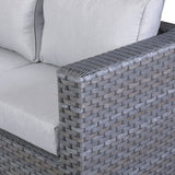 FB701 | Isobella Range Large Modular U-Shape Corner Set with Rising Table in Slate Grey Weave