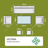 RC-525 -Protective cover for Victoria High Back Large Sofa Set with Rising Table(CR08)