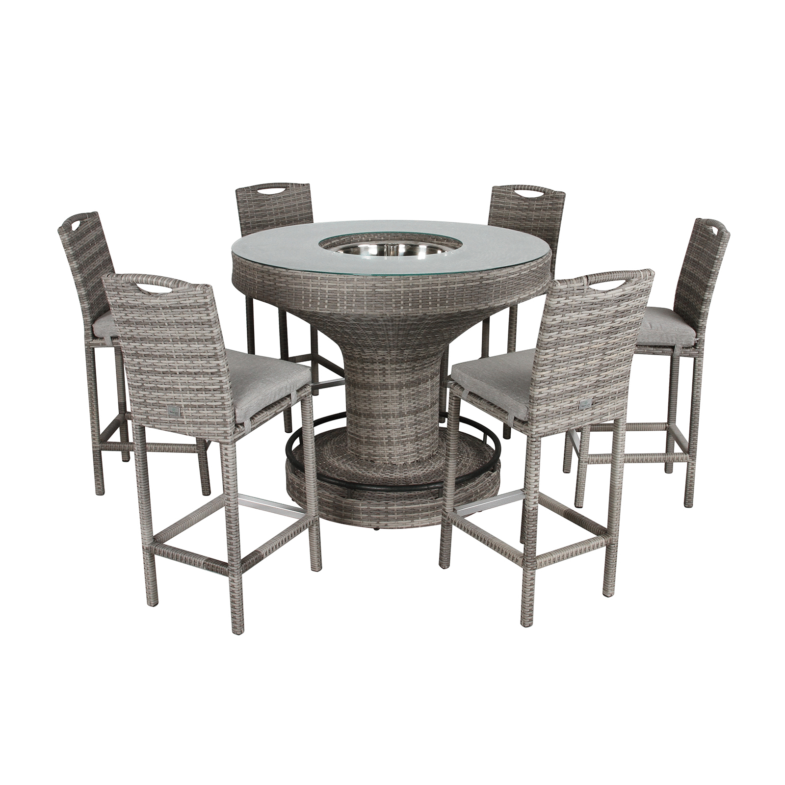 Rattanpark Cambridge Premium Aluminium Round Bar Set with Ice