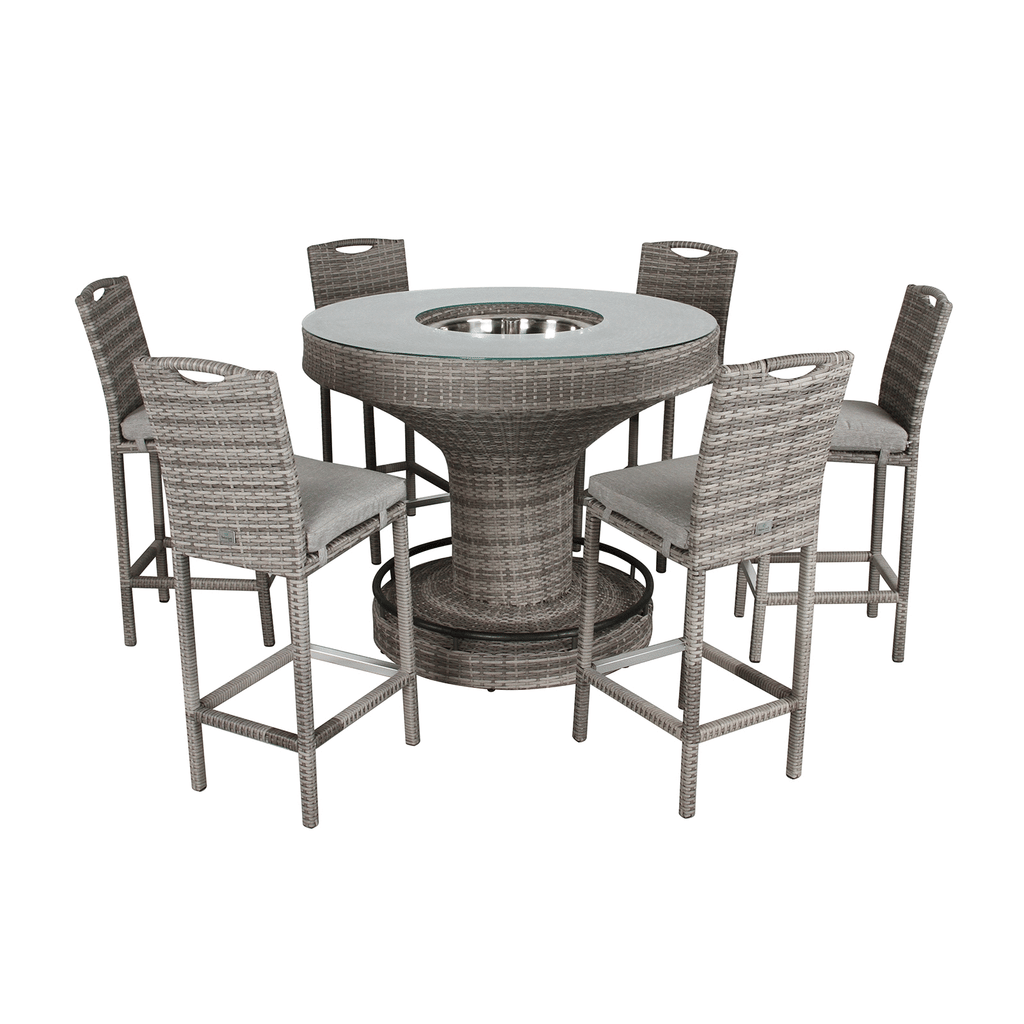 Cambridge Aluminium Round Bar Set with Ice Bucket in Stone Browne Grey